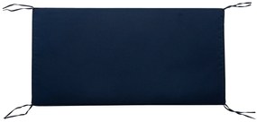Banco de jardim de madeira branca com almofada azul 120 cm BALTIC Beliani