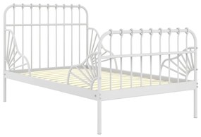 Estrutura de cama extensível em metal branco 80x130/200 cm