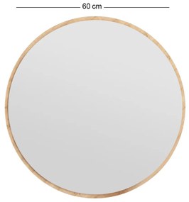 Espelho Redondo Ozze – Natural – 60 cm x 60 cm x 2,2 cm