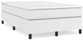 Cama boxspring com colchão 120x190 cm couro artificial branco