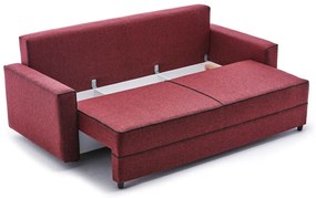 Sofá-Cama de 3 Lugares Ece – Vermelho Claret – 215 x 88 x 90 cm