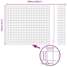 Cerca Euro com 11 Postes U Verde 1,2x25 m Aço