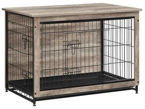 Gaiola para cães resistente com tabuleiro amovível 98 x 65 x 68 cm cinzento