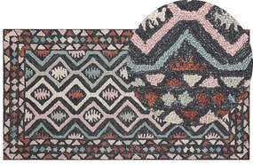 Tapete de lã multicolor 80 x 150 cm HAYMANA Beliani