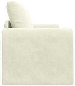 Sofá-Cama 2 em 1 Creme 148x71x83 cm Veludo