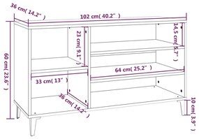 Sapateira 102x36x60 cm derivados de madeira branco