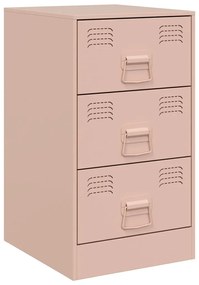 Mesas de cabeceira 2 pcs 34,5x39x62 cm aço rosa