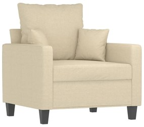 4 pcs conjunto de sofás com almofadas tecido cor creme