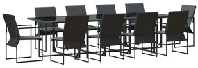 Conjunto de Jantar de Jardim VidaXL com 15 Peças e Almofadas em Aço e