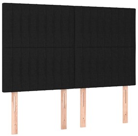 Estrutura de cama sem colchão 140x200 cm tecido preto