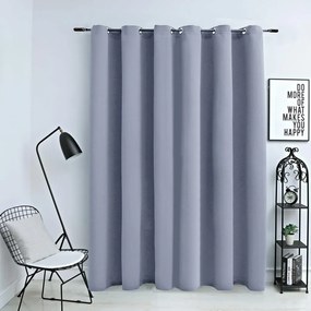 134429 vidaXL Cortina blackout c/ argolas em metal 290x245cm cinzento
