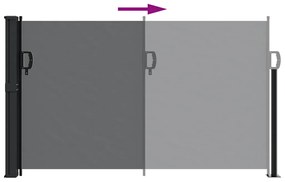 Toldo lateral retrátil 117x300 cm preto