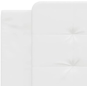 Cama com colchão 180x200 cm couro artificial branco