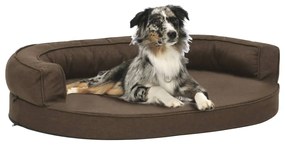 Cama para cães ergonómica 75x53 cm aspeto linho castanho