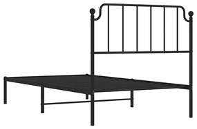 Estrutura de cama com cabeceira 100x190 cm metal preto