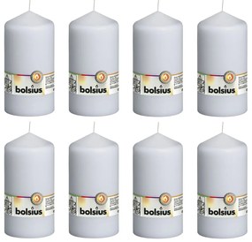 428083 Bolsius Velas cilíndricas 8 pcs 150x78 mm branco