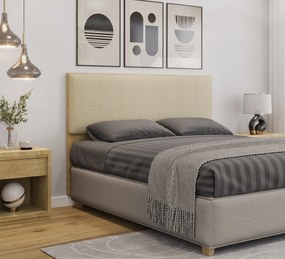 Cabeceira de Cama LUX – 160x5x90 cm – MDP Cor Natura e Tecido Linho Ge