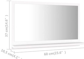 Espelho de casa de banho derivados de madeira branco