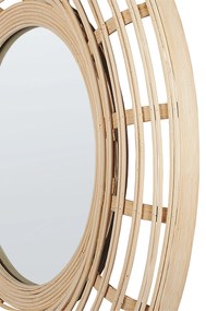 Espelho de parede redondo em bambu cor natural ⌀ 60 cm HANUA Beliani