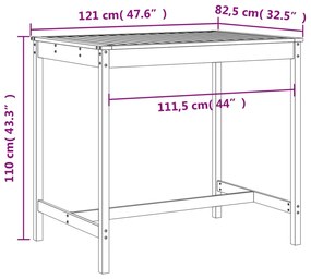 5 pcs conjunto de bar para jardim pinho maciço cinzento