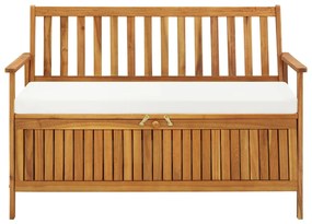 Banco armazenamento p/ jardim madeira acácia XL 120x63x84 cm