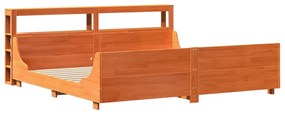 Cama sem colchão 200x200 cm pinho maciço castanho-mel