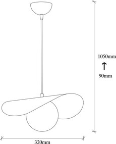 Chandelier Camel 6 – Preto/Branco – 32 x 38 cm