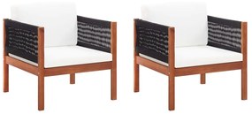 vidaXL Cadeiras de jardim 2 pcs madeira acácia maciça