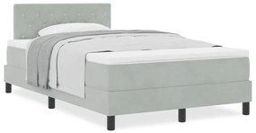 Cama Box Spring com Colchão vidaXL Cinza Claro 120x200 cm Veludo