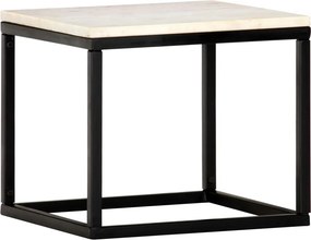 vidaXL Mesa de centro 40x40x35cm pedra genuína textura mármore branco