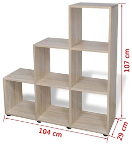 Estante escada/prateleira 107 cm cor carvalho