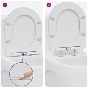 Assento de sanita rápido com fecho suave em Duroplast branco