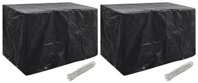 Capas para mobiliário de jardim 2 pcs 8 ilhós 140x70x90 cm