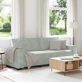 vidaXL Sofá de 3 lugares 180 cm veludo cinzento-claro