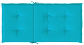 Almofadões p/ cadeira de encosto baixo 2 pcs tecido turquesa