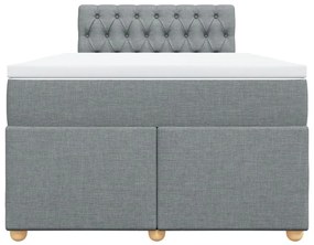 Cama boxspring com colchão 120x190 cm tecido cinzento-claro