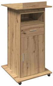 Pódio Lectern vidaXL com Rodas em Madeira de Carvalho