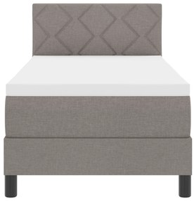 Cama Box Spring com Colchão Taupe 80x200 cm Tecido