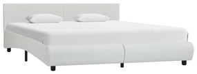 Estrutura de cama 160x200 cm couro artificial branco - 284823
