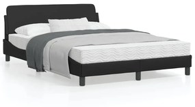 vidaXL Estrutura cama c/ cabeceira 140x200 cm couro artificial preto