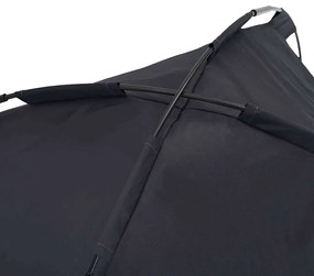 Cama Elevada para Cão com Toldo Removível Preta L Aço