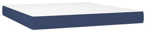 Cama box spring c/ colchão e LED 160x200 cm tecido azul