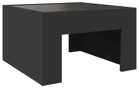 Mesa de centro luzes LED Infinity 50x50x30 cm preto