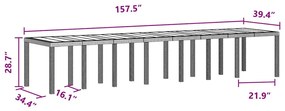 Conjunto de Jantar para o Jardim 15 pcs Castanho Grande
