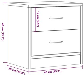 Mesa de cabeceira 2 pcs derivados de madeira carvalho artisiano