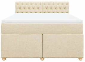 Cama com molas/colchão 140x200 cm tecido cor creme