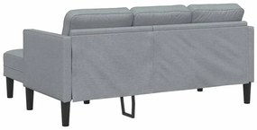 Sofá em L 3 lugares vidaXL Cinzento claro 160 cm em Tecido
