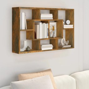 vidaXL Prateleira de parede 85x16x52,5 cm derivados madeira cor fumado