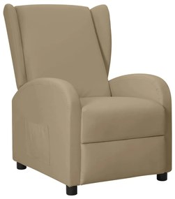 vidaXL Poltrona reclinável couro artificial cappuccino