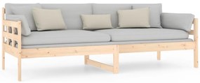 Sofá-cama 80x200 cm madeira de pinho maciça
